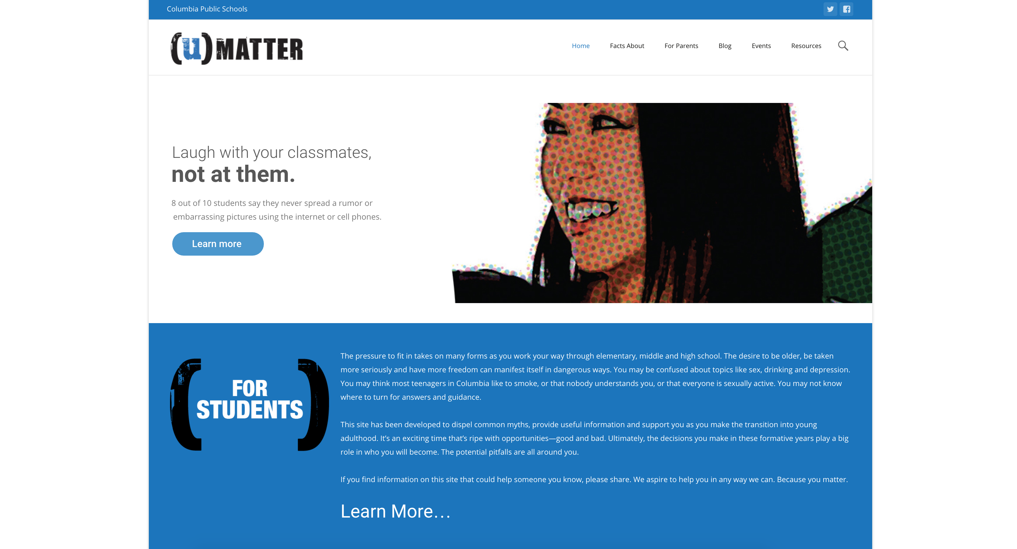 Columbia Public Schools reveals refreshed (u)Matter site